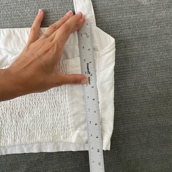 Abercrombie & Fitch Top Women S White Halter Neck Smocked Cropped Minimalist - Picture 7 of 7